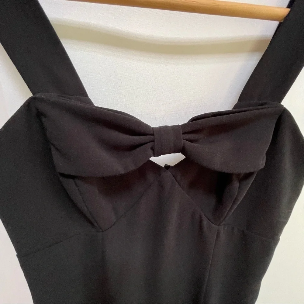 Vintage 90s Rampage Black‎ Formal Sweet Heart Bow Neckline Maxi Dress, XS